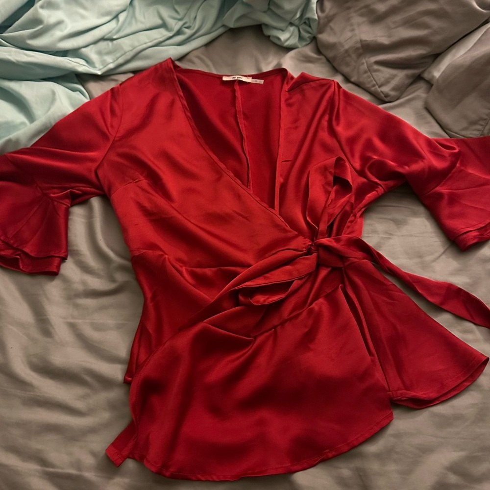 Red Wrap Top